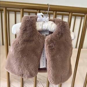 Janie and Jack Brown Faux Fur Vest Luxurious Accessory